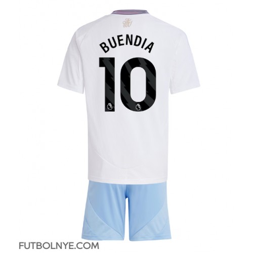 Camiseta Aston Villa Emiliano Buendia #10 Visitante Equipación para niños 2024-25 manga corta (+ pantalones cortos)